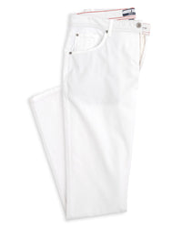 JOHNNIE-O PANTS - FIVE POCKET WHITE / 30X30 Carmel Sateen 5-Pocket Pant