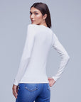 L'AGENCE WOMENS - CANTERBURY WHITE / XS TESS CREW NECK LONG SLEEVE