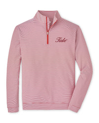 PETER MILLAR GAMEDAY - UNIVERSITY OF ALABAMA - TIDE - 14 ZIPS CRIMSON/WHITE / S TIDE PERTH MINI STRIPE 1/4 ZIP