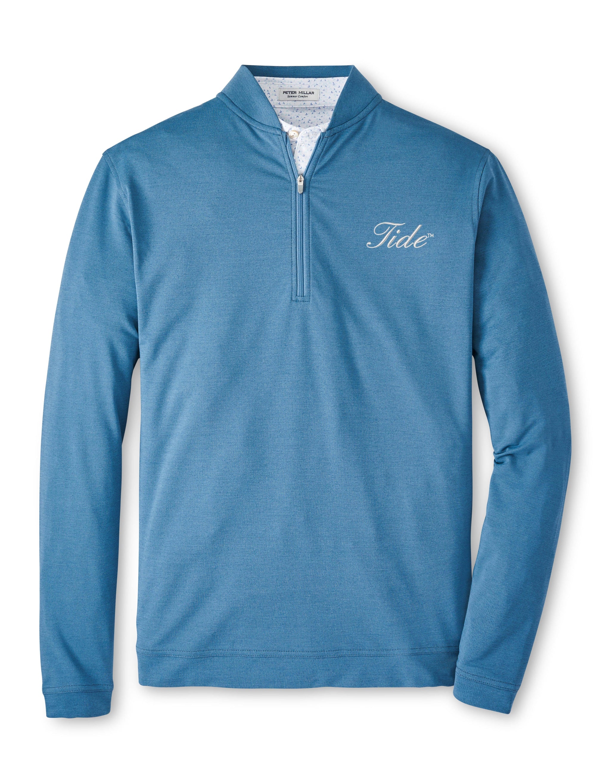 PETER MILLAR GAMEDAY - UNIVERSITY OF ALABAMA - TIDE - 14 ZIPS RAINFALL / S TIDE ROSS PERFORMANCE BASEBALL COLLAR QUARTER-ZIP
