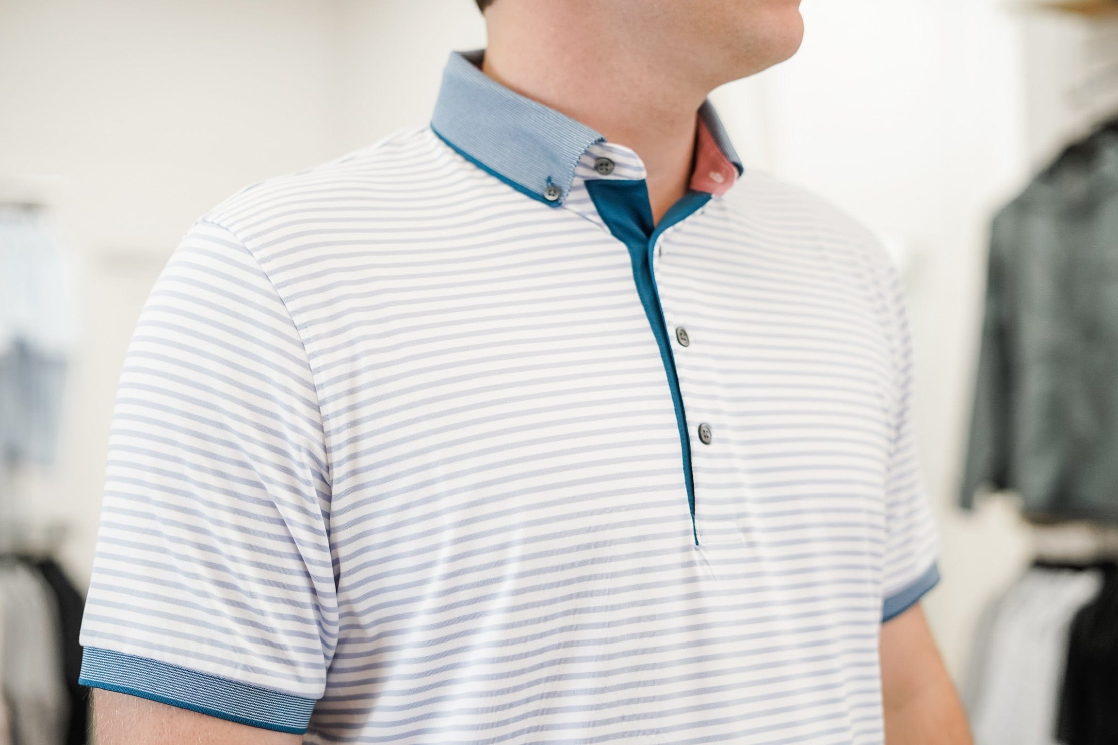 Men's Shirts | Game Day in Louisiana White Performance Polo | Haspel XL