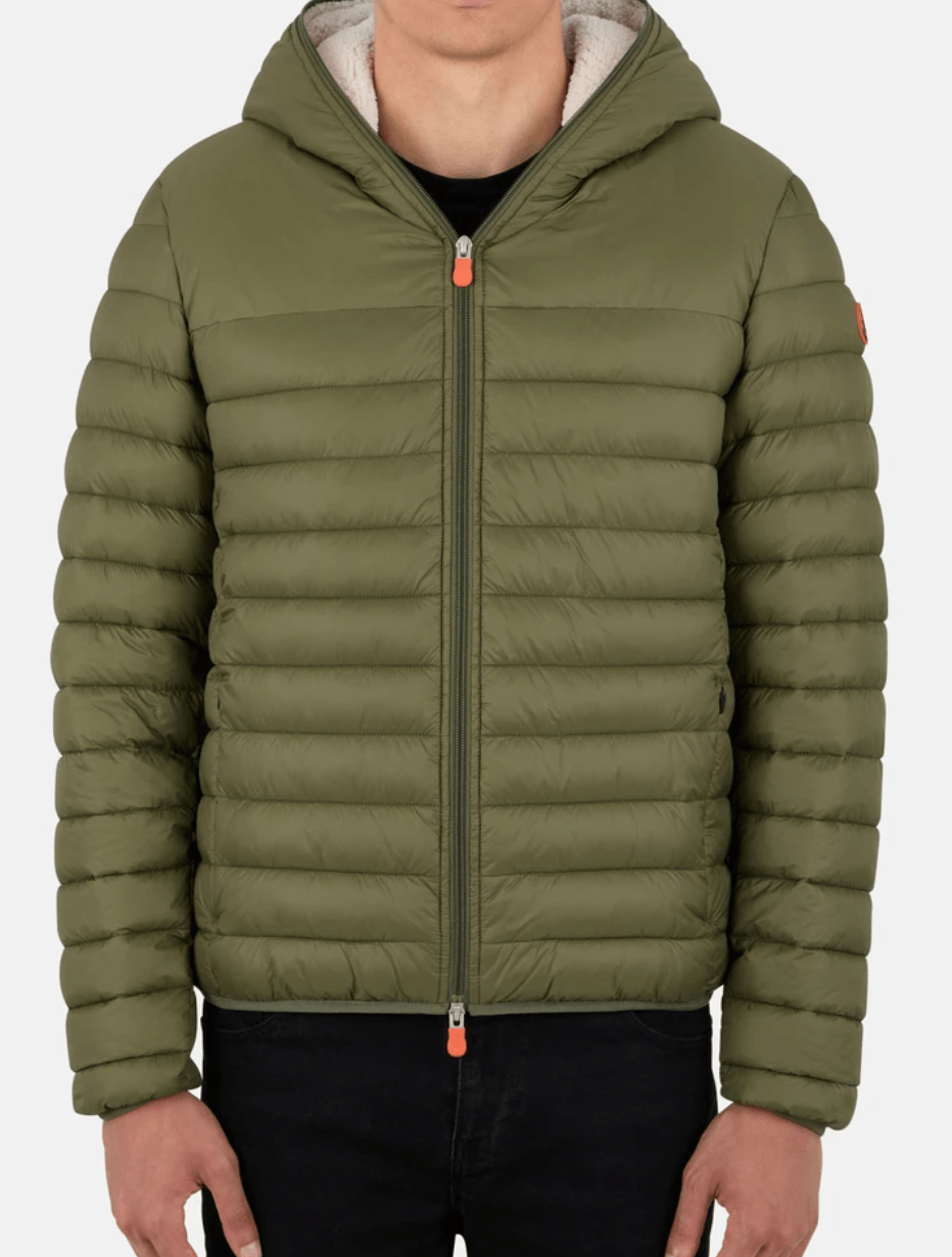SAVE THE DUCK JACKET MENS  NATHAN FAUX FUR LINED HOODED JACKET