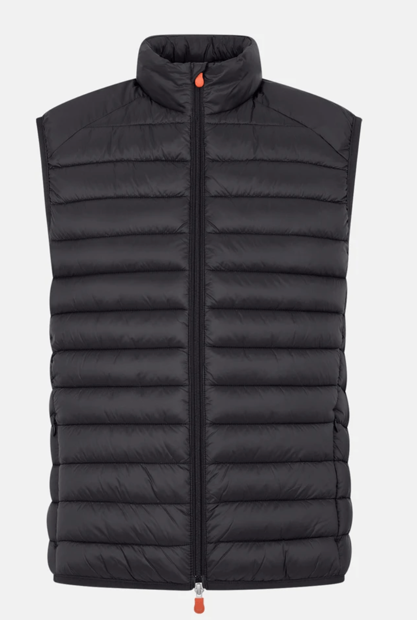 SAVE THE DUCK VEST MENS ADAM VEST W/ STANDING COLLAR