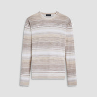 BUGATCHI SWEATERS BEIGE / M OMBRE STRIPE CREW NECK SWEATER