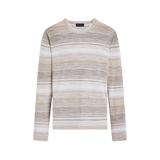 BUGATCHI SWEATERS BEIGE / M OMBRE STRIPE CREW NECK SWEATER