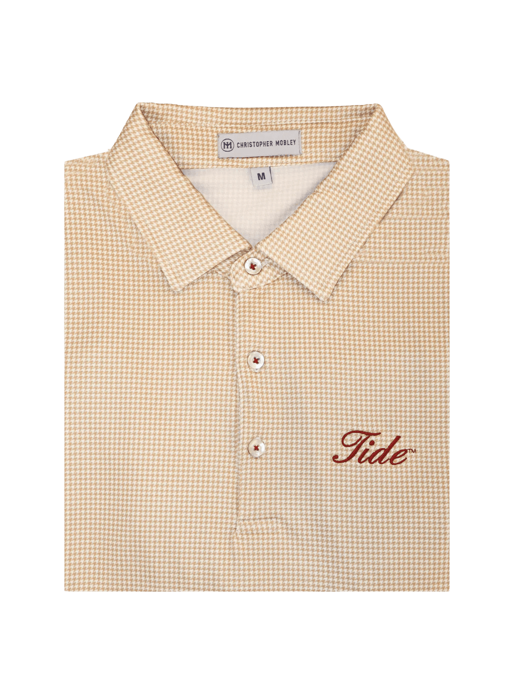 Christopher Mobley GAMEDAY - UNIVERSITY OF ALABAMA - TIDE - POLOS SAND / S CM TIDE POLO HOUNDSTOOTH