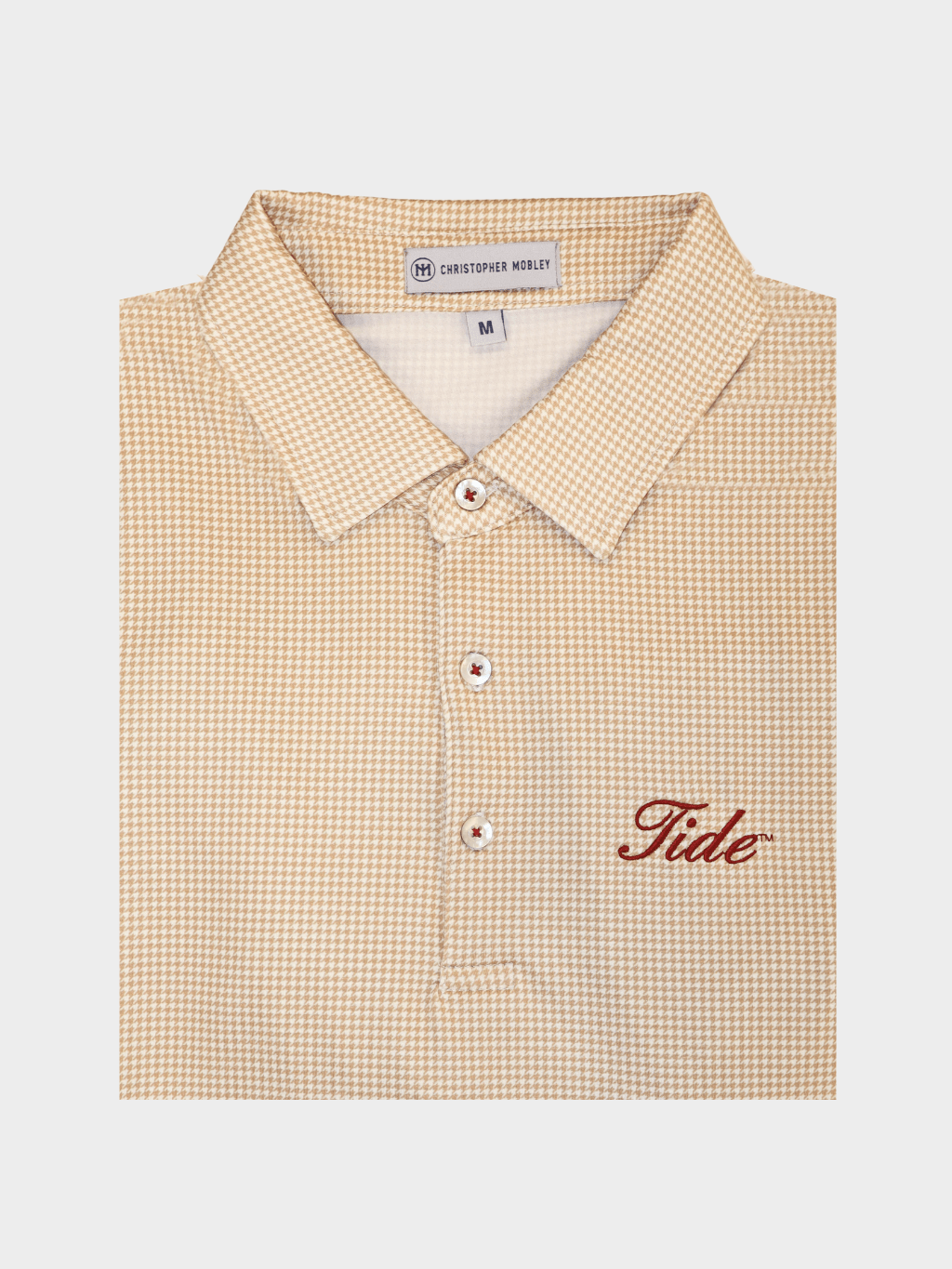 Christopher Mobley GAMEDAY - UNIVERSITY OF ALABAMA - TIDE - POLOS SAND / S CM TIDE POLO HOUNDSTOOTH