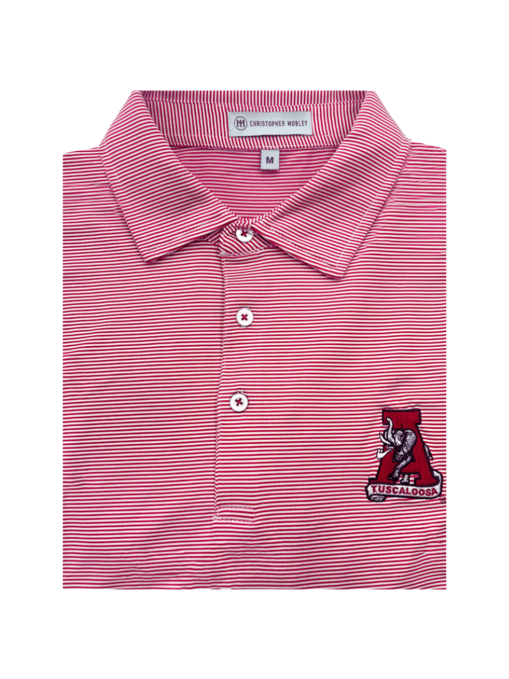 Christopher Mobley GAMEDAY - UNIVERSITY OF ALABAMA - TUSCALOOSA VAULT A - POLOS CRIMSON / S CM VAULT POLO JUBILEE STRIPE