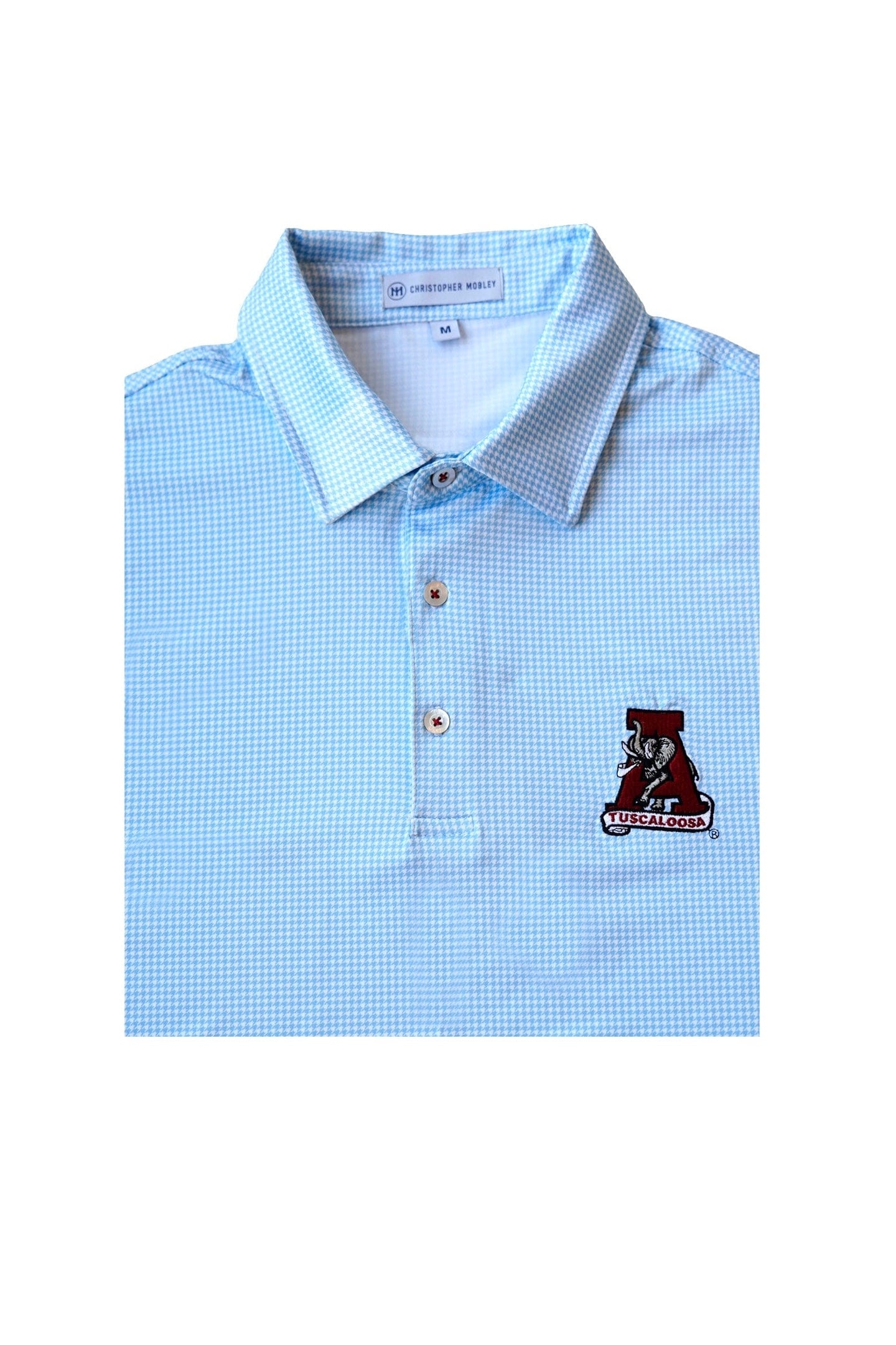 Christopher Mobley GAMEDAY - UNIVERSITY OF ALABAMA - TUSCALOOSA VAULT A - POLOS SKY / S CM VAULT HOUNDSTOOTH POLO