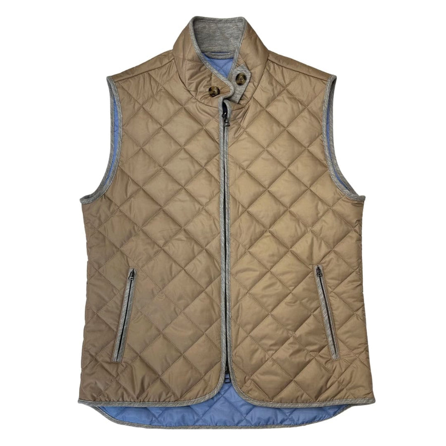 Christopher Mobley OUTERWEAR - VEST BEIGE/BLUE / S CHRISTOPHER MOBLEY QUILTED VEST