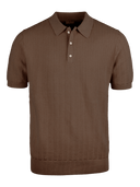 Christopher Mobley SHIRTS - POLO BROWN / L CROCHET POLO LINEN