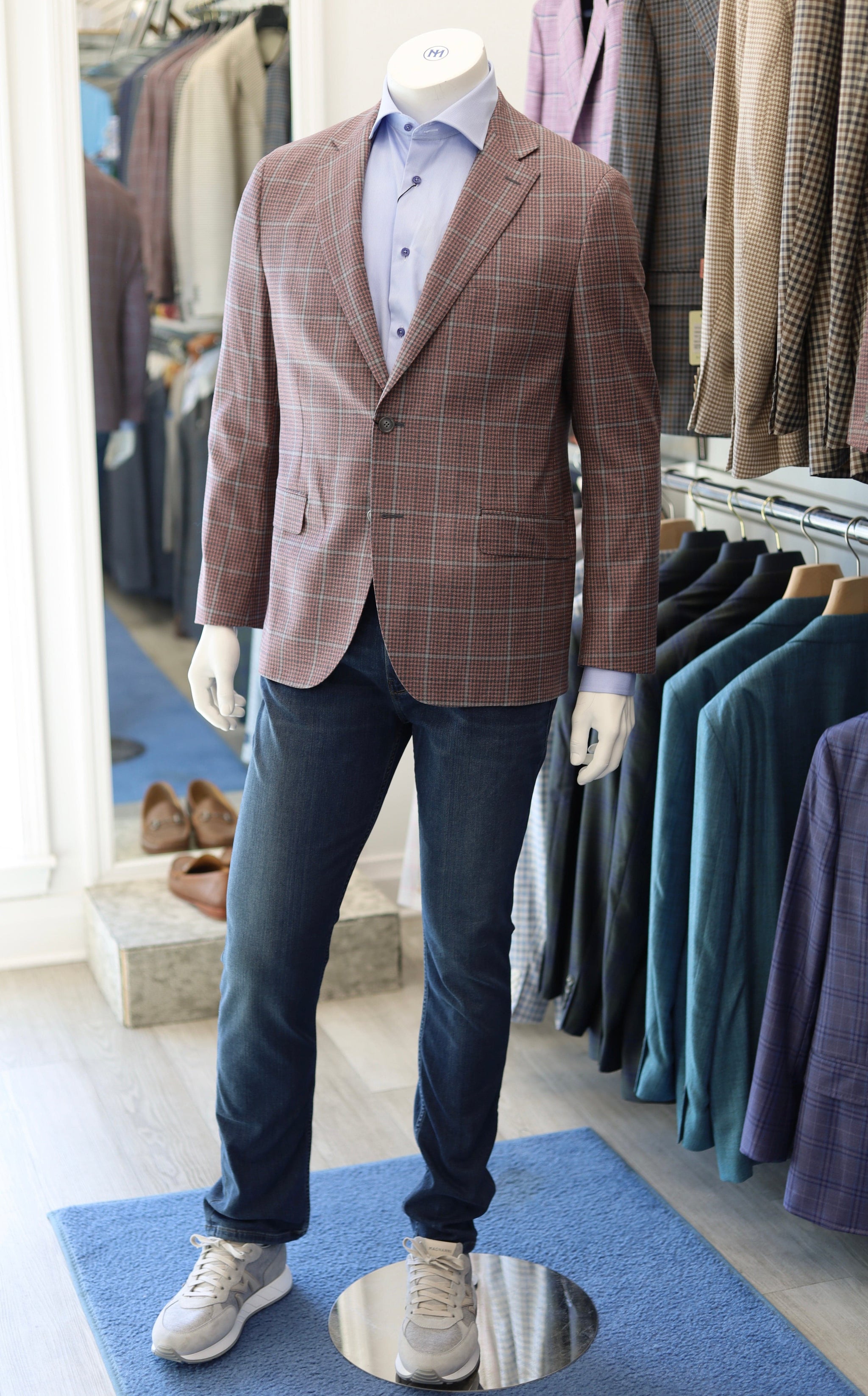Christopher Mobley SPORT COAT CHARCOAL/ROSE CHECK / 38R FA 25 CHRISTOPHER MOBLEY COATS