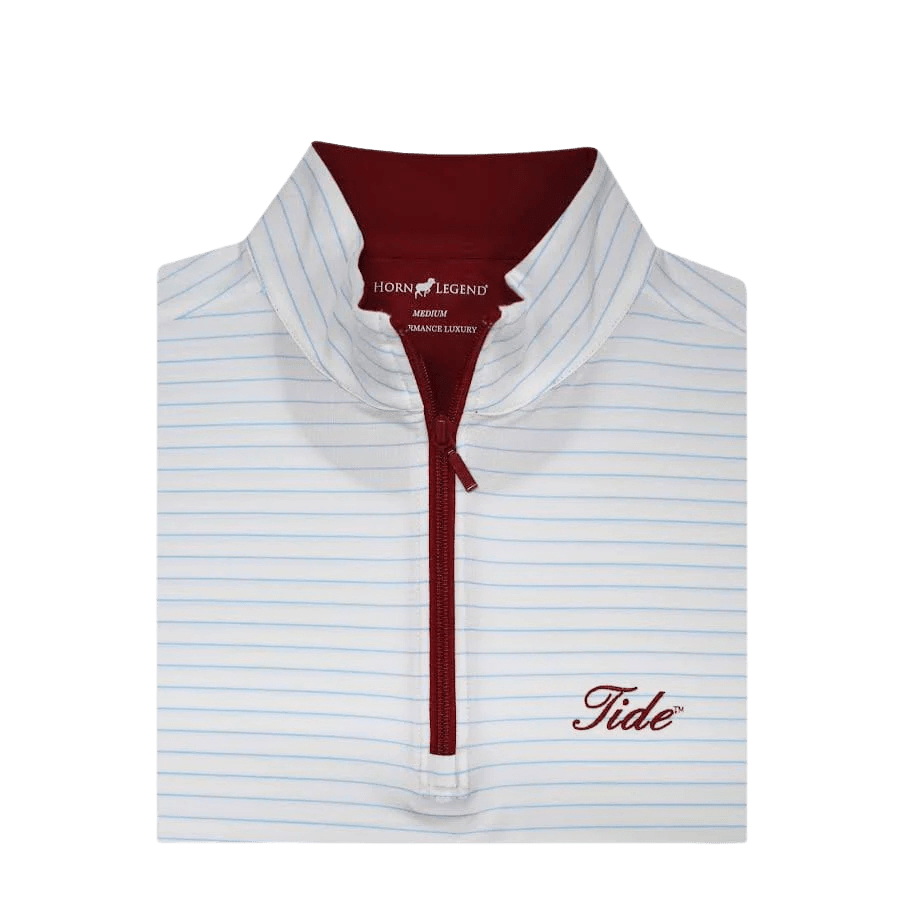 HORN LEGEND 1/4 ZIP WHITE/SERENITY / S TIDE STRIPE 1/4 ZIP