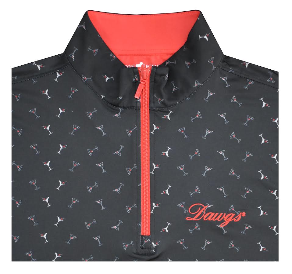 HORN LEGEND GAMEDAY - 14 ZIP BLACK / S DAWGS MARTINI 1/4 ZIP