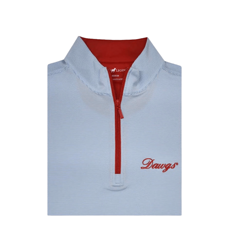 HORN LEGEND GAMEDAY - 14 ZIP BLUE/WHITE / S DAWGS SMALL STRIPE RED ZIPPER 1/4 ZIP