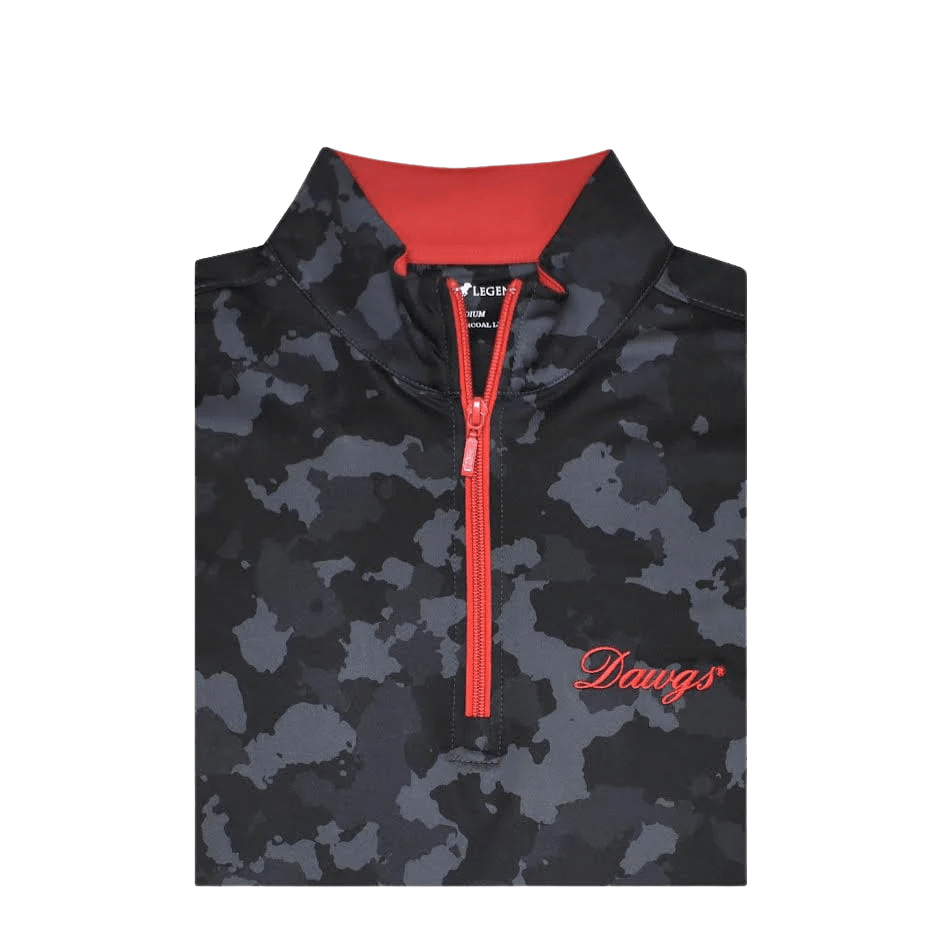 HORN LEGEND GAMEDAY - 14 ZIP CHARCOAL/RED ZIP / S DAWGS CAMO 1/4 ZIP