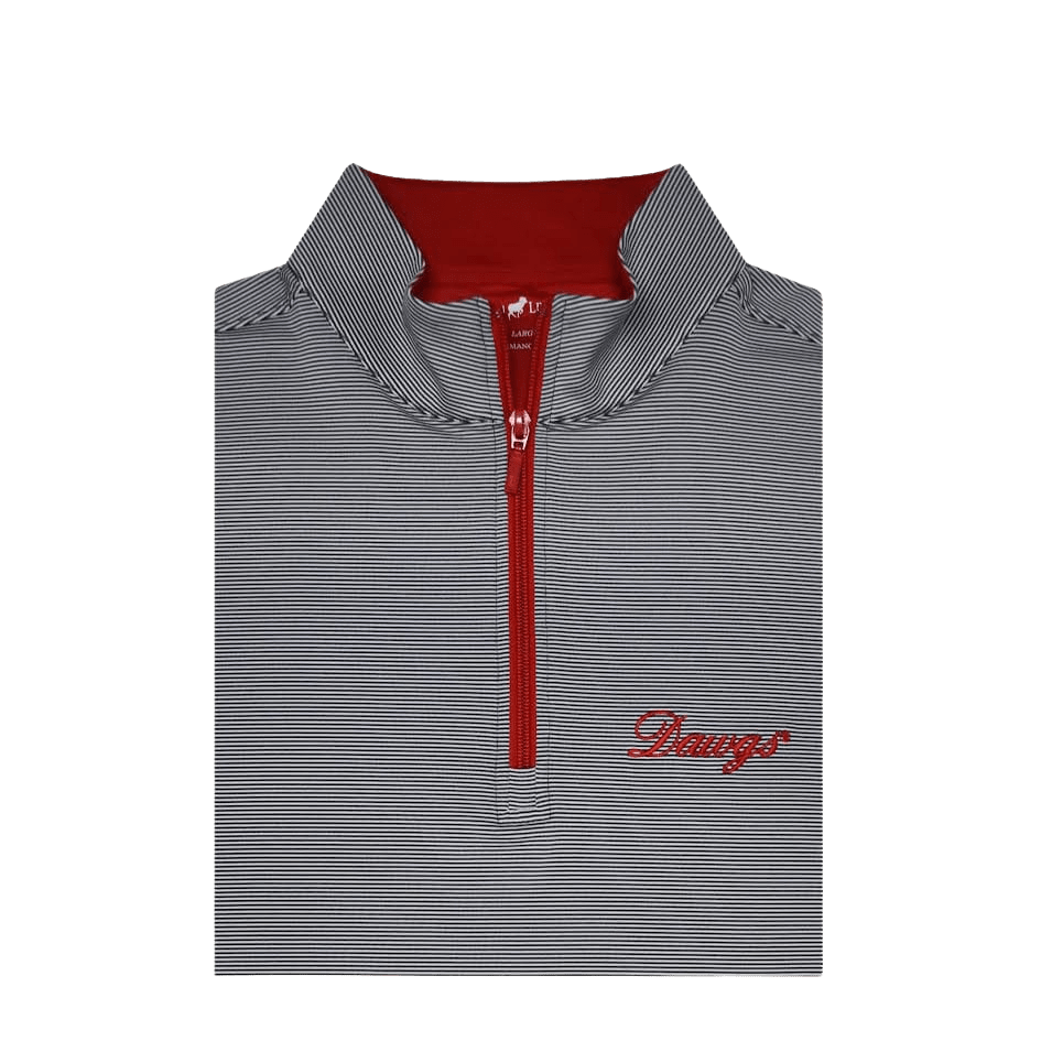 HORN LEGEND GAMEDAY - 14 ZIP CHARCOAL/WHITE / S DAWGS SMALL STRIPE RED ZIPPER 1/4 ZIP