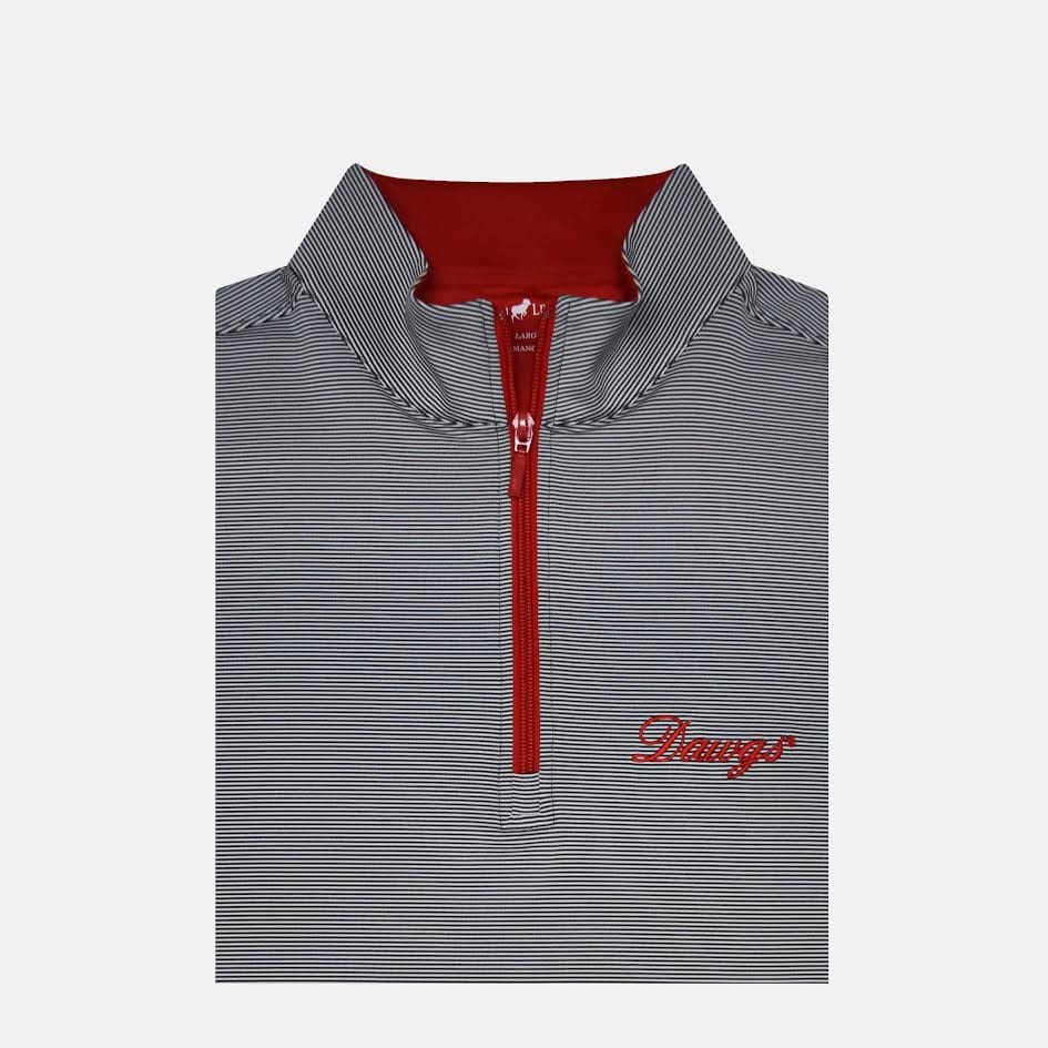 HORN LEGEND GAMEDAY - 14 ZIP DAWGS SMALL STRIPE RED ZIPPER 1/4 ZIP