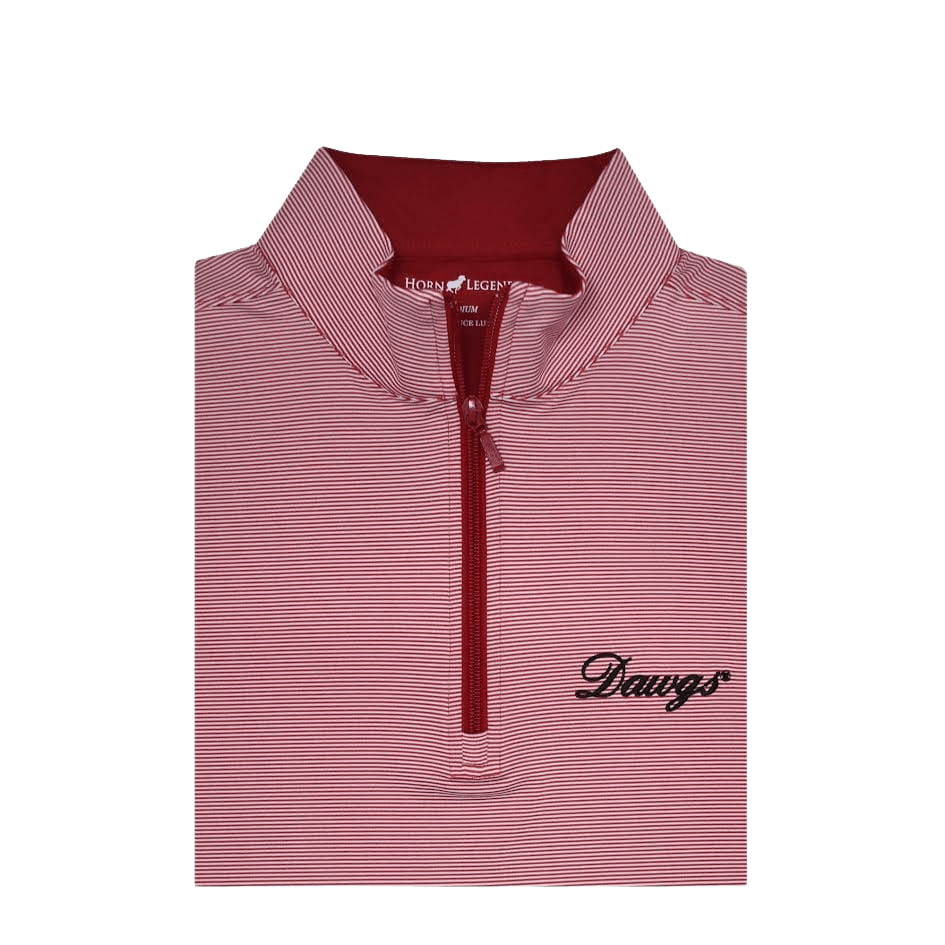 HORN LEGEND GAMEDAY - 14 ZIP DAWGS SMALL STRIPE RED ZIPPER 1/4 ZIP