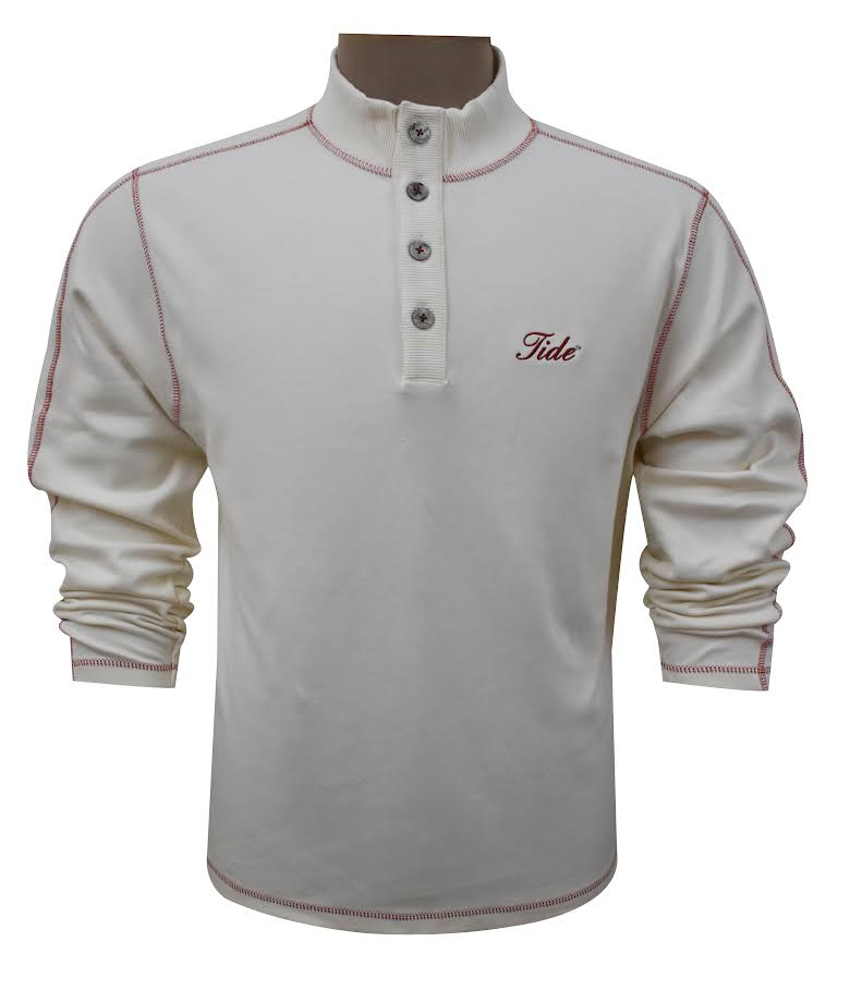 HORN LEGEND GAMEDAY - UNIVERSITY OF ALABAMA - TIDE - 14 ZIPS NATURAL/CRIMSON / M TIDE SWEATER HENLEY