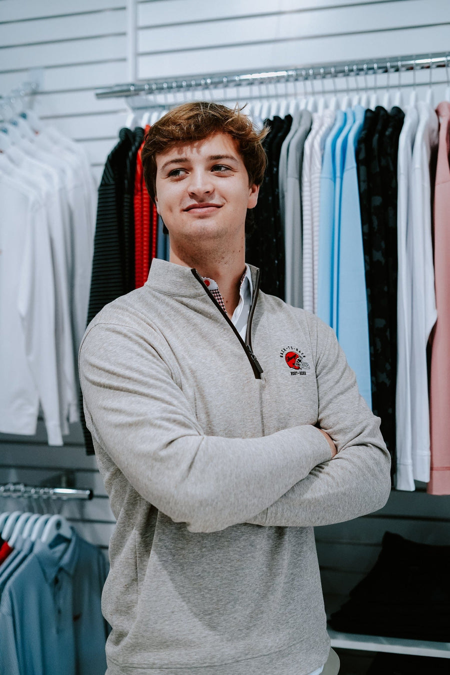 HORN LEGEND GAMEDAY - UNIVERSITY OF GEORGIA - 14 ZIPS DAWGS BACK-TO-BACK LUXURY SUEDE 1/4 ZIP