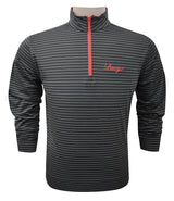 HORN LEGEND GAMEDAY - UNIVERSITY OF GEORGIA - 14 ZIPS DAWGS STRIPE 1/4 ZIP BLACK/GREY