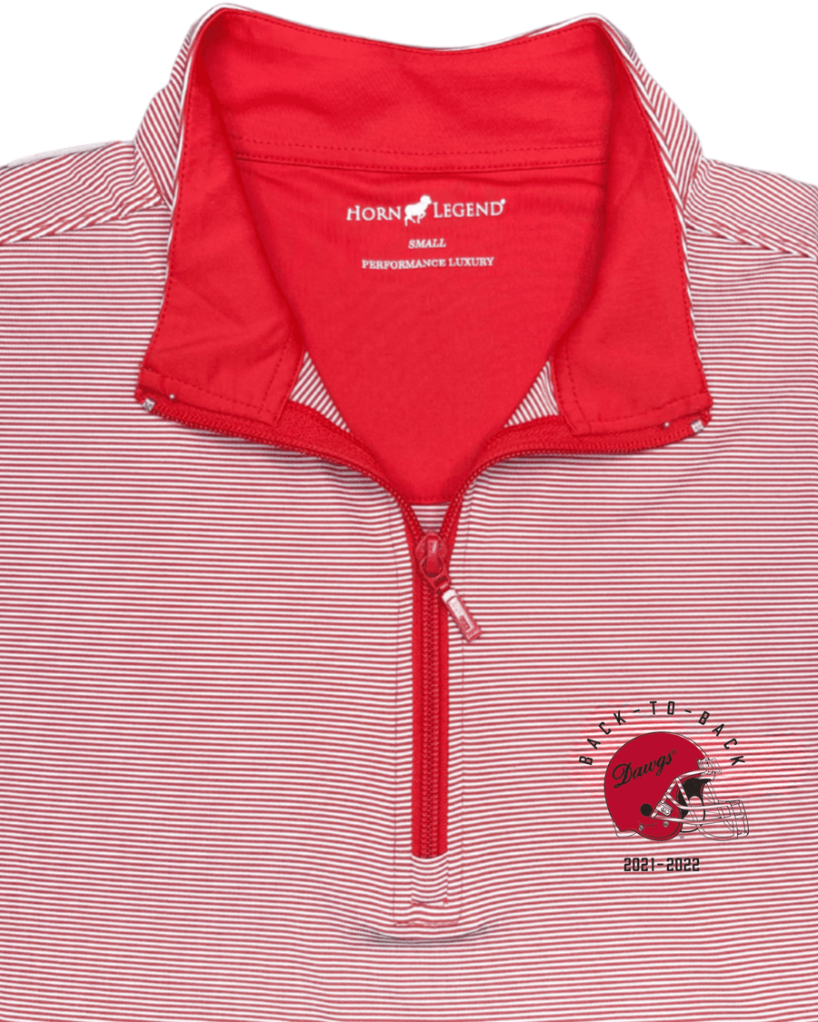 HORN LEGEND GAMEDAY - UNIVERSITY OF GEORGIA - BACK-TO-BACK RED/WHITE / S DAWGS BACK-TO-BACK SMALL STRIPE 1/4 ZIP