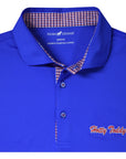 HORN LEGEND GAMEDAY - UNIVERSITY OF MISSISSIPPI - OXFORD - POLOS BLUE/RED / S HOTTY TODDY SOLID HOUNDSTOOTH TRIM POLO