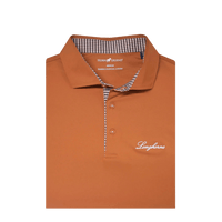 HORN LEGEND GAMEDAY - UNIVERSITY OF TEXAS - AUSTIN - POLOS BURNT ORANGE/BLK / S LONGHORNS SOLID HOUNDSTOOTH TRIM POLO