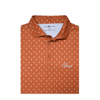 HORN LEGEND GAMEDAY - UNIVERSITY OF TEXAS - AUSTIN - POLOS BURNT ORANGE/WHITE / S TEXAS SKULL POLO