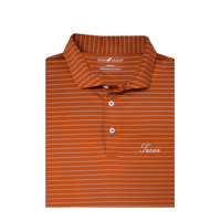 HORN LEGEND GAMEDAY - UNIVERSITY OF TEXAS - AUSTIN - POLOS BURNT ORANGE/WHITE / S TEXAS STRIPE POLO