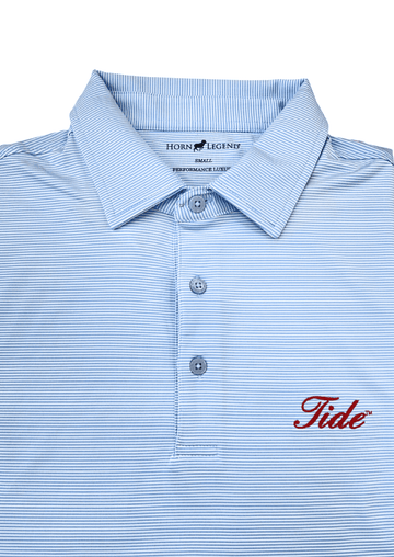 HORN LEGEND KNITS ICE BLUE/WHITE / XXL TIDE SMALL STRIPE POLO