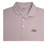 HORN LEGEND KNITS WHITE/CRIMSON / S TIDE MED STRIPE POLO