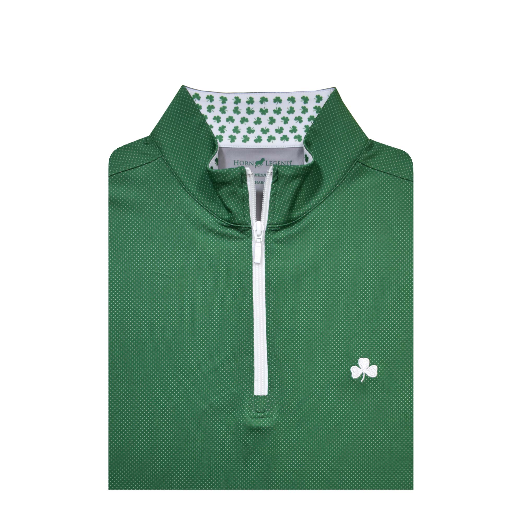 HORN LEGEND OUTERWEAR - 14 ZIP GREEN/GREY / S ST. PATTYS DOT ZIP