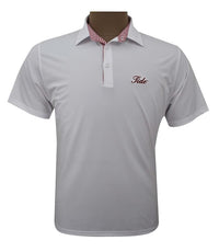 HORN LEGEND POLOS TIDE SOLID HOUNDSTOOTH TRIM POLO