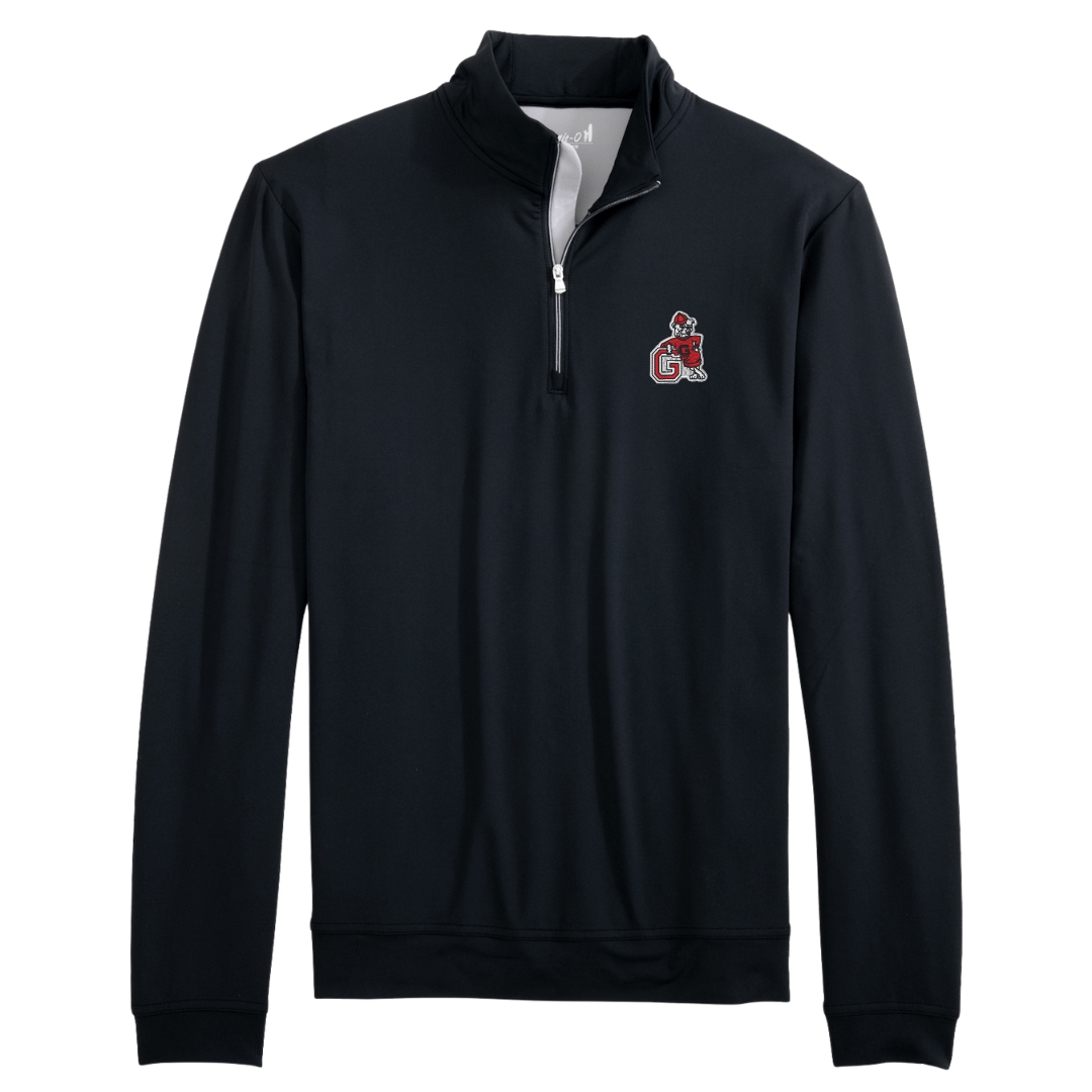 JOHNNIE-O GAMEDAY - UNIVERSITY OF GEORGIA - 14 ZIPS BLACK / S VINTAGE DAWGS MOTION PERFORMANCE 1/4 ZIP