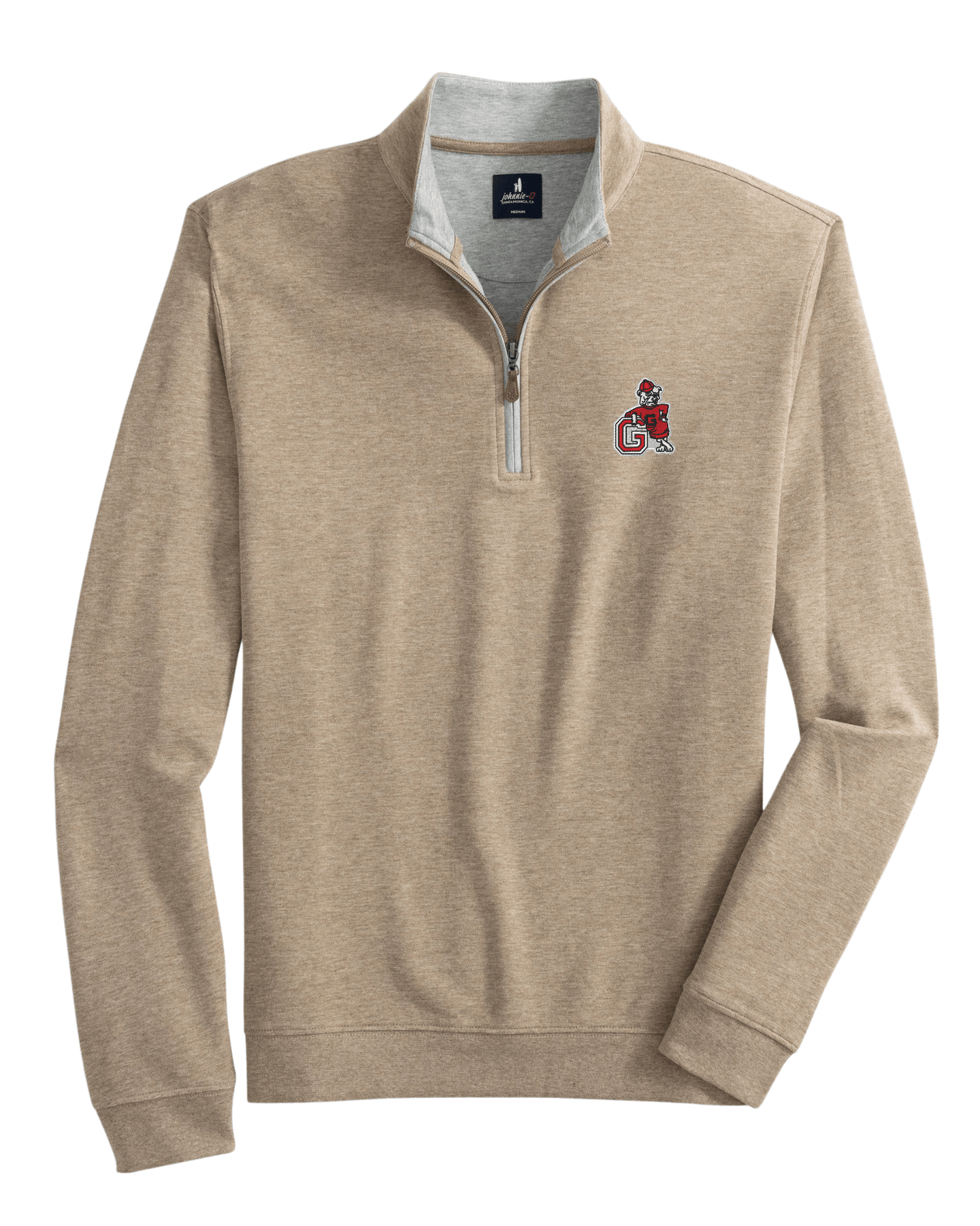 JOHNNIE-O GAMEDAY - UNIVERSITY OF GEORGIA - 14 ZIPS CEDAR / S VINTAGE DAWG SULLY 1/4 ZIP