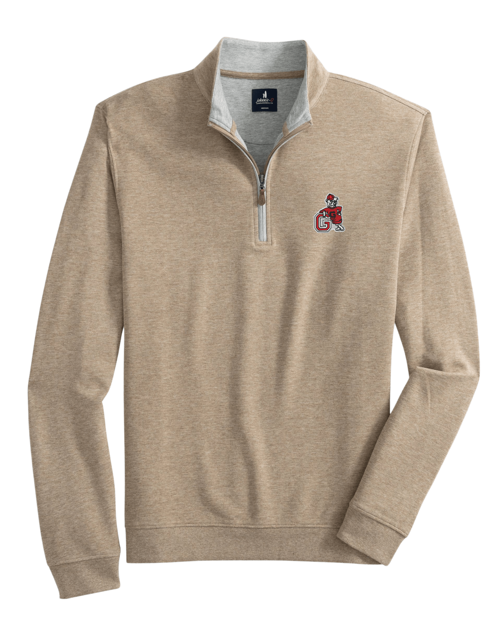 JOHNNIE-O GAMEDAY - UNIVERSITY OF GEORGIA - 14 ZIPS CEDAR / S VINTAGE DAWG SULLY 1/4 ZIP