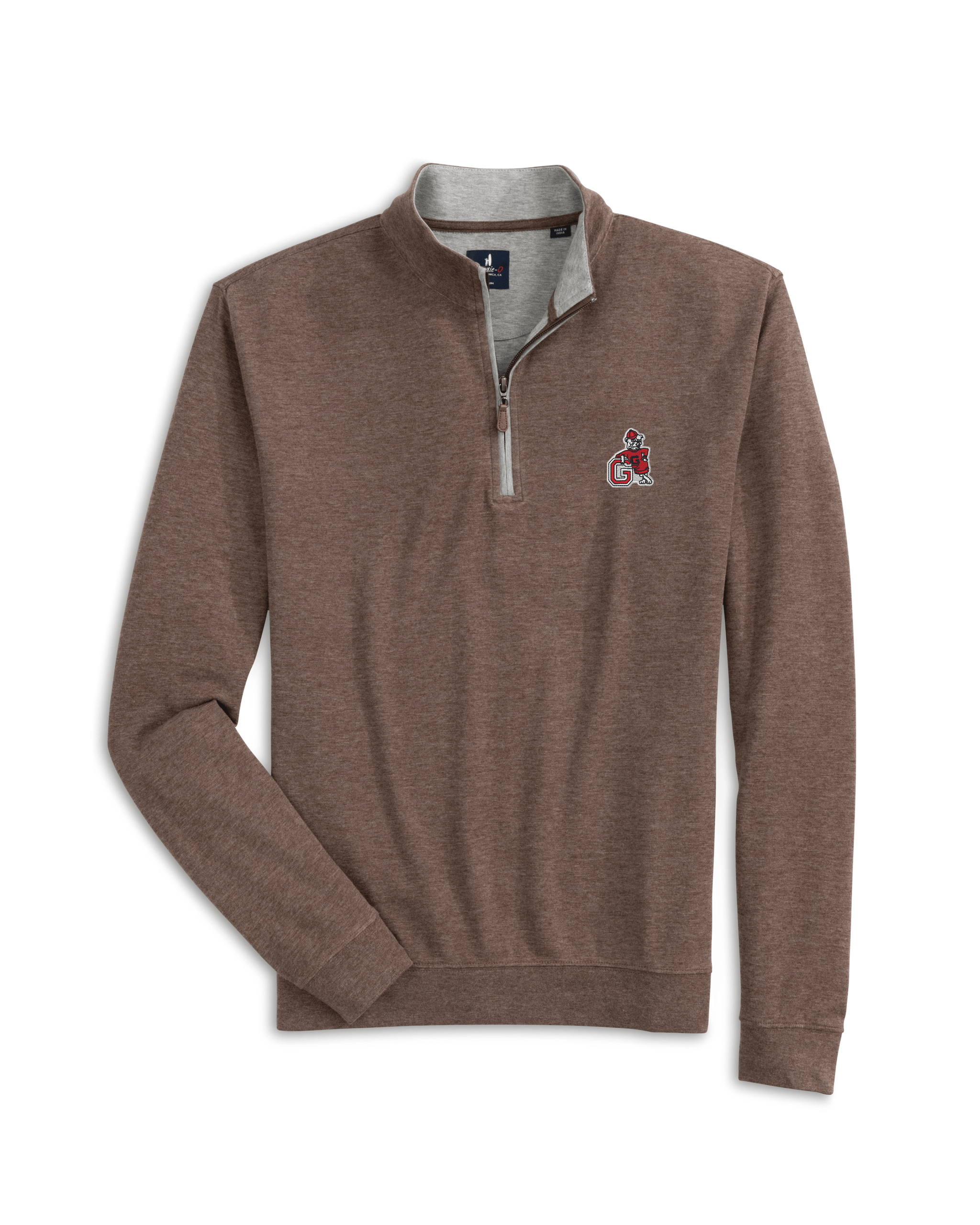 JOHNNIE-O GAMEDAY - UNIVERSITY OF GEORGIA - 14 ZIPS Grizzly / XL VINTAGE DAWGS SULLY 1/4 ZIP
