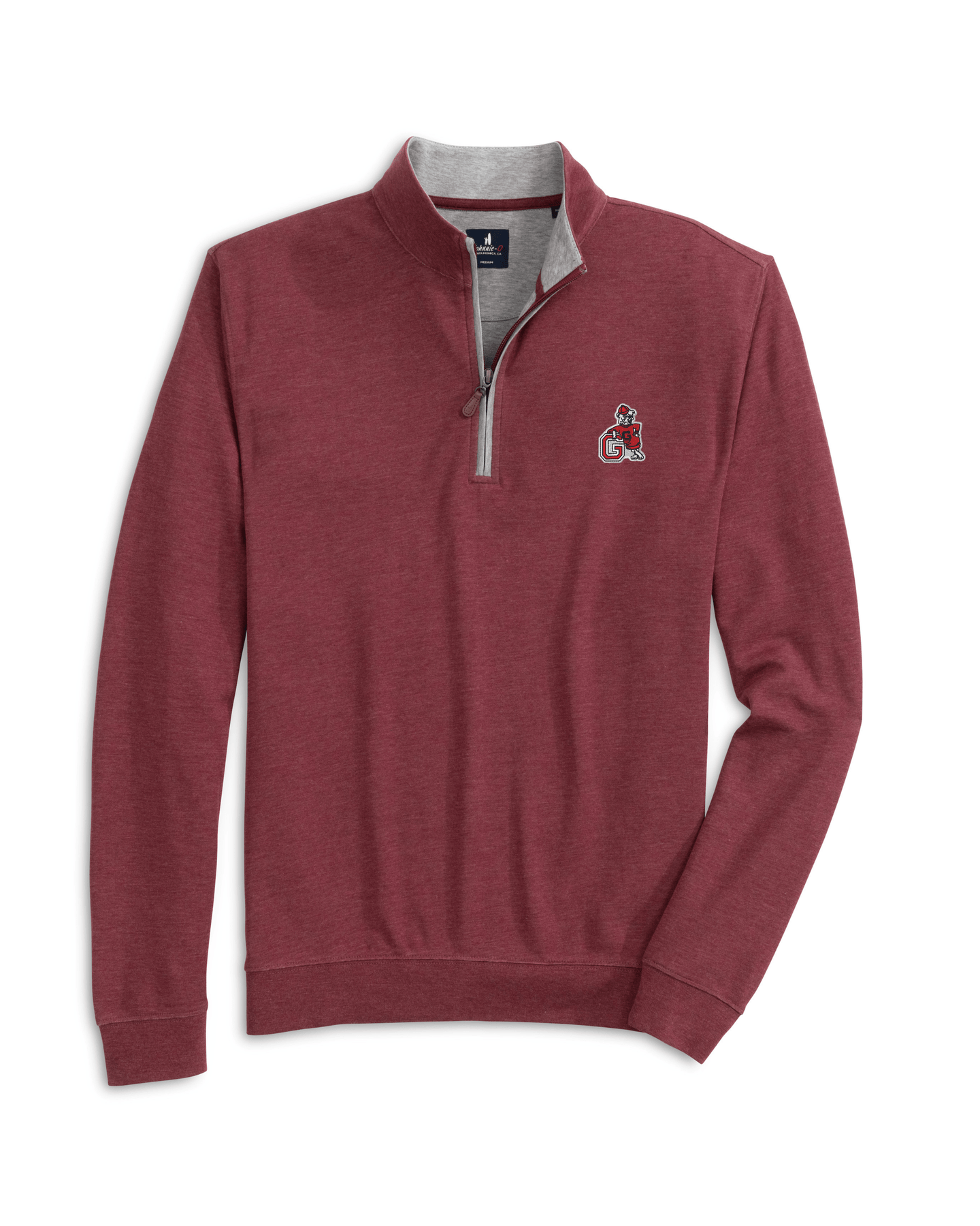 JOHNNIE-O GAMEDAY - UNIVERSITY OF GEORGIA - 14 ZIPS Port / S VINTAGE DAWGS SULLY 1/4 ZIP