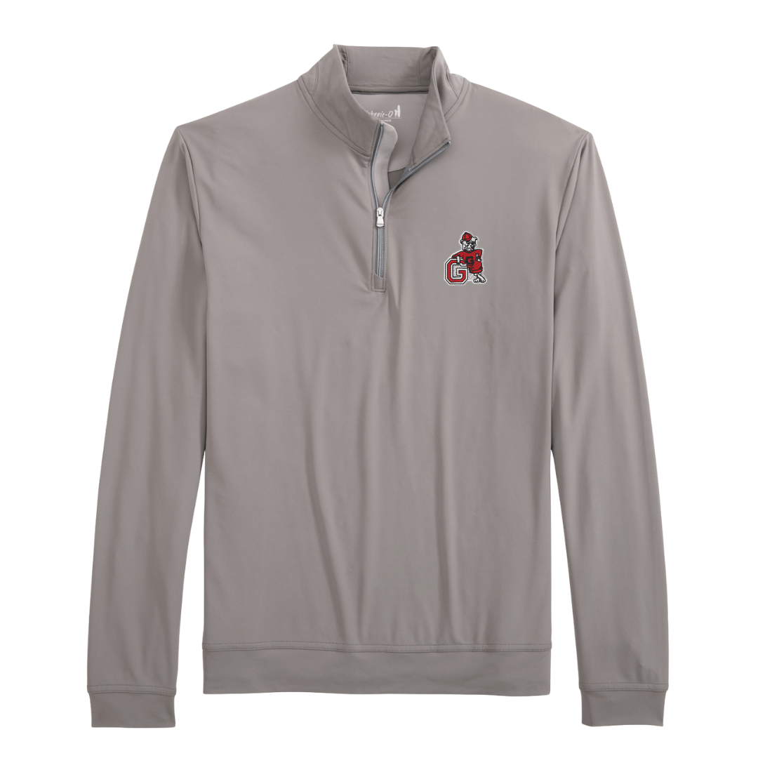 JOHNNIE-O GAMEDAY - UNIVERSITY OF GEORGIA - 14 ZIPS THUNDER / L VINTAGE DAWGS MOTION PERFORMANCE 1/4 ZIP