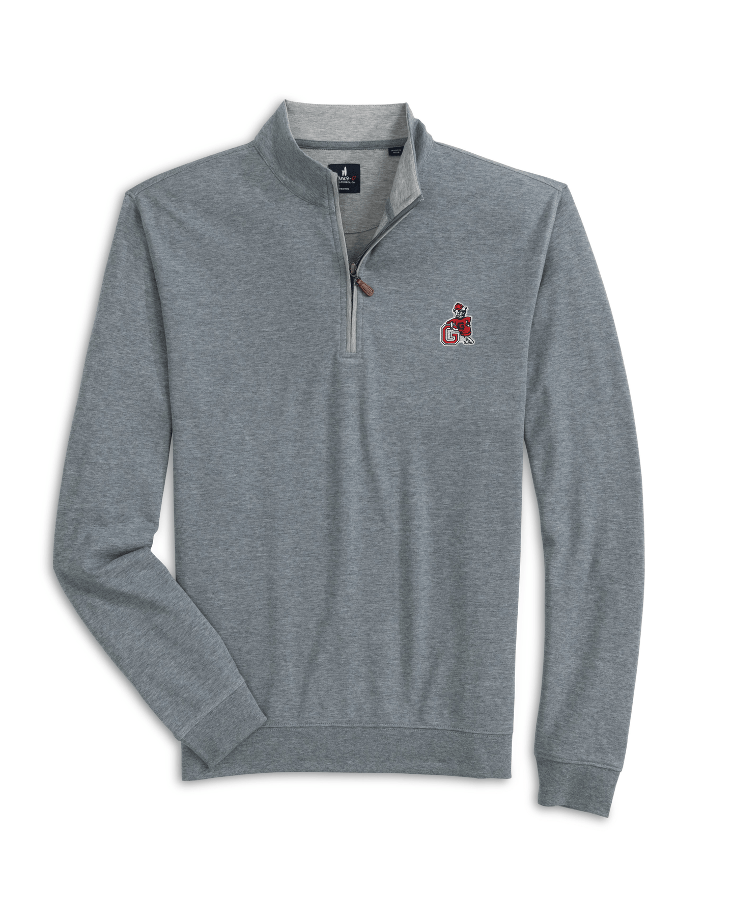 JOHNNIE-O GAMEDAY - UNIVERSITY OF GEORGIA - 14 ZIPS Thunder / M VINTAGE DAWGS SULLY 1/4 ZIP