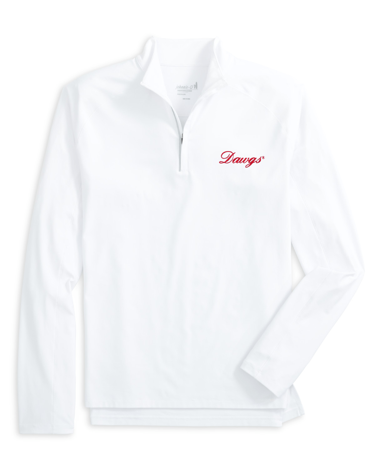 JOHNNIE-O GAMEDAY - UNIVERSITY OF GEORGIA - 14 ZIPS WHITE / S DAWGS BAIRD 1/4 ZIP