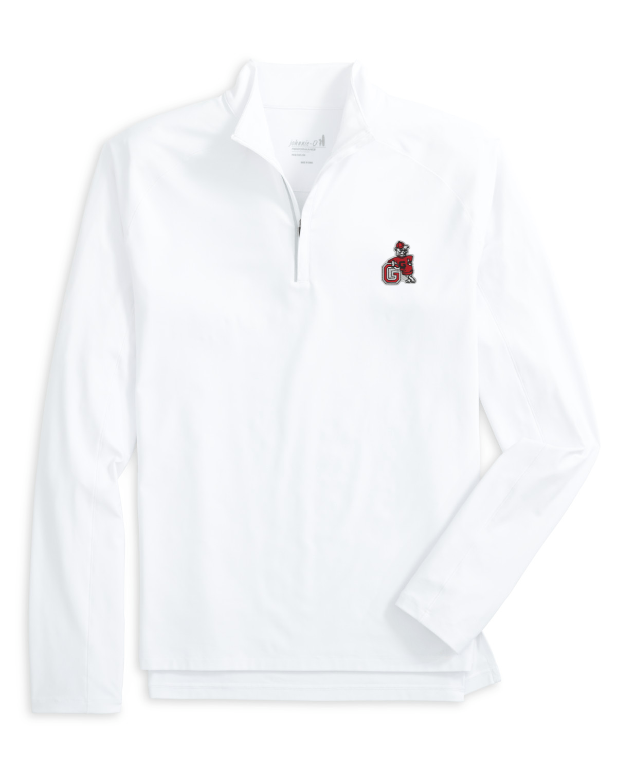 JOHNNIE-O GAMEDAY - UNIVERSITY OF GEORGIA - 14 ZIPS WHITE / S VINTAGE DAWGS BAIRD 1/4 ZIP