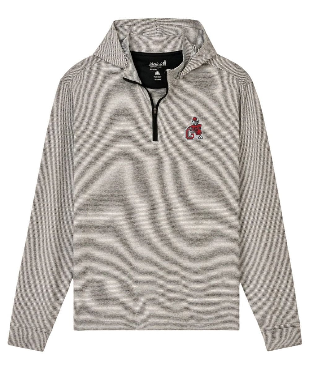 JOHNNIE-O GAMEDAY - UNIVERSITY OF GEORGIA - HOODIES CHARCOAL / S VINTAGE DAWG HYBRID HOODIE