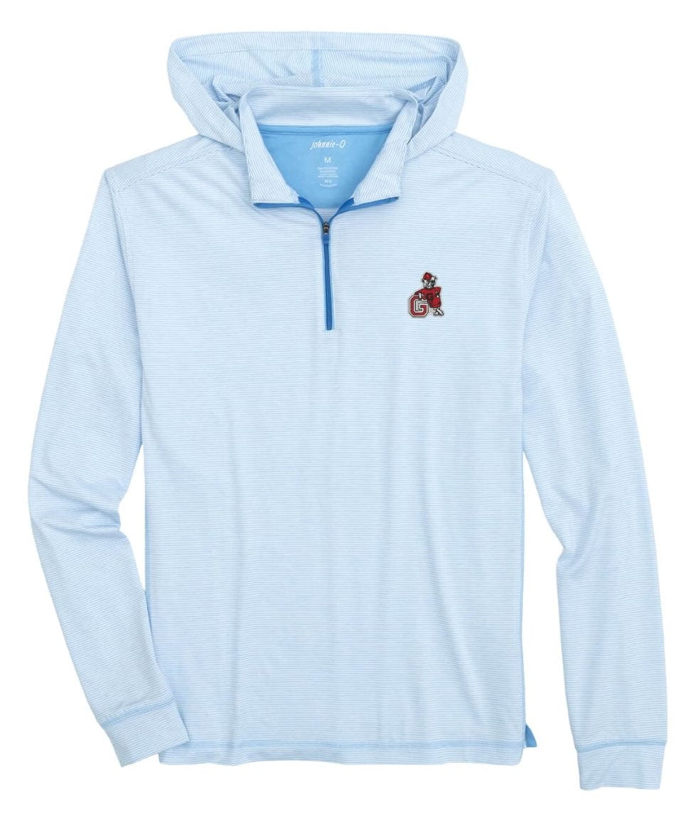 JOHNNIE-O GAMEDAY - UNIVERSITY OF GEORGIA - HOODIES GULF BLUE / S VINTAGE DAWG HYBRID HOODIE