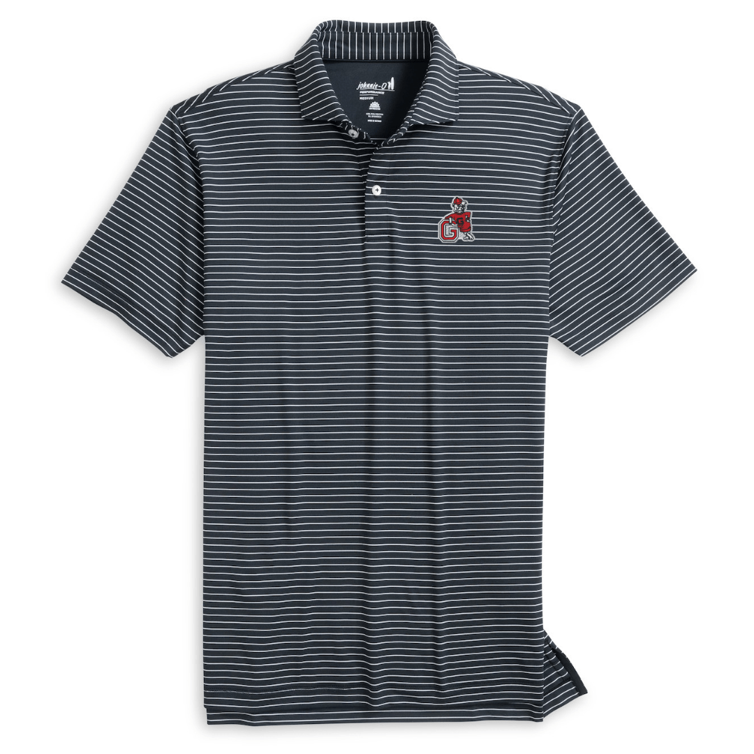JOHNNIE-O GAMEDAY - UNIVERSITY OF GEORGIA - POLOS BLACK / S VINTAGE DAWG BEAU