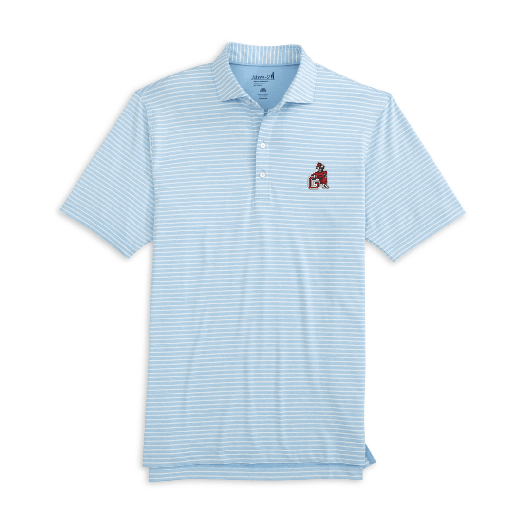 JOHNNIE-O GAMEDAY - UNIVERSITY OF GEORGIA - POLOS GULF BLUE / S VINTAGE DAWGS CLIPPER