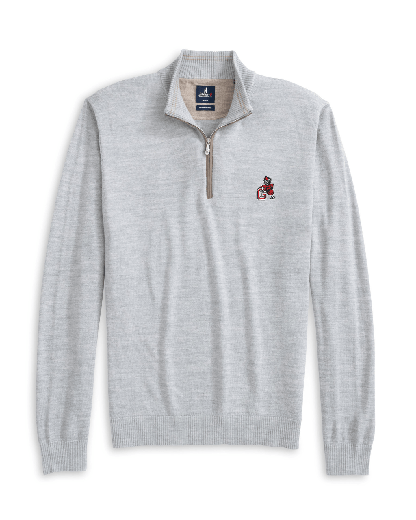 JOHNNIE-O OUTERWEAR - 14 ZIP LIGHT GRAY / S VINTAGE DAWGS RAYNOR 1/4 ZIP