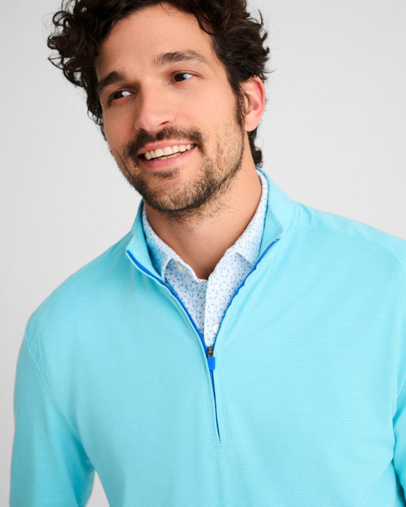 JOHNNIE-O OUTERWEAR - 14 ZIP Vaughn Striped PREP-FORMANCE 1/4 Zip Pullover